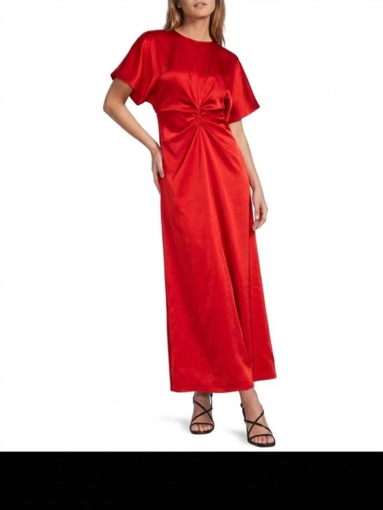ANTONIO MELANI Dresses & Skirts - Antonio Melani Gabriella Red Satin Twist-Front Maxi Dress